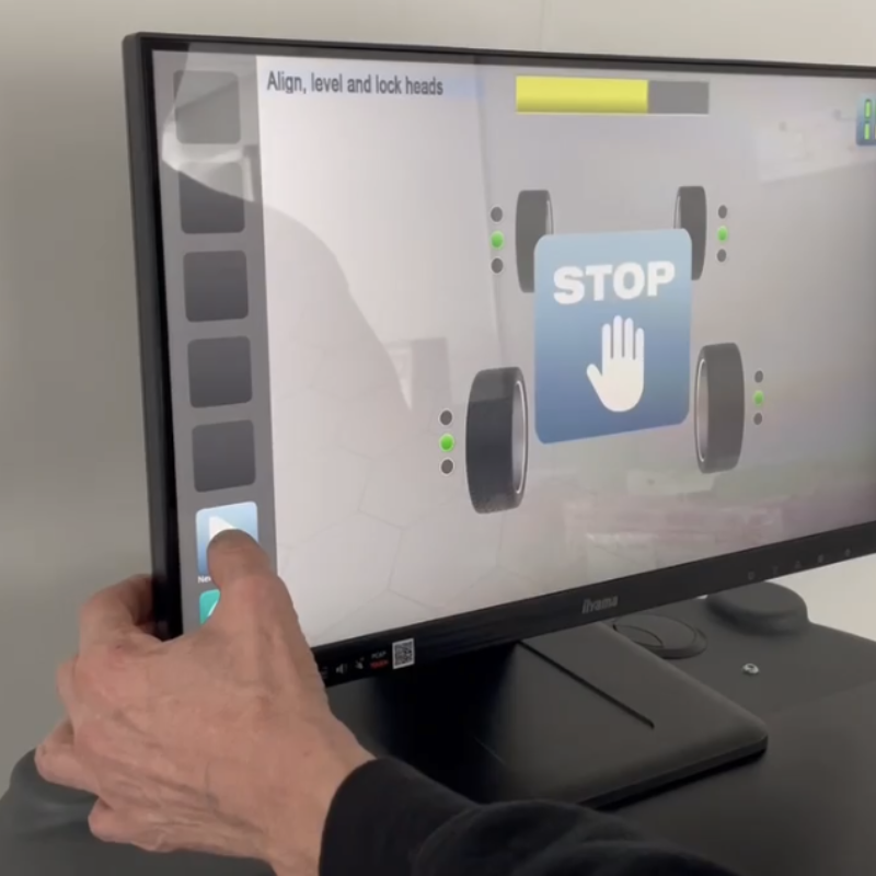 wheel alignment touchscreen monitor